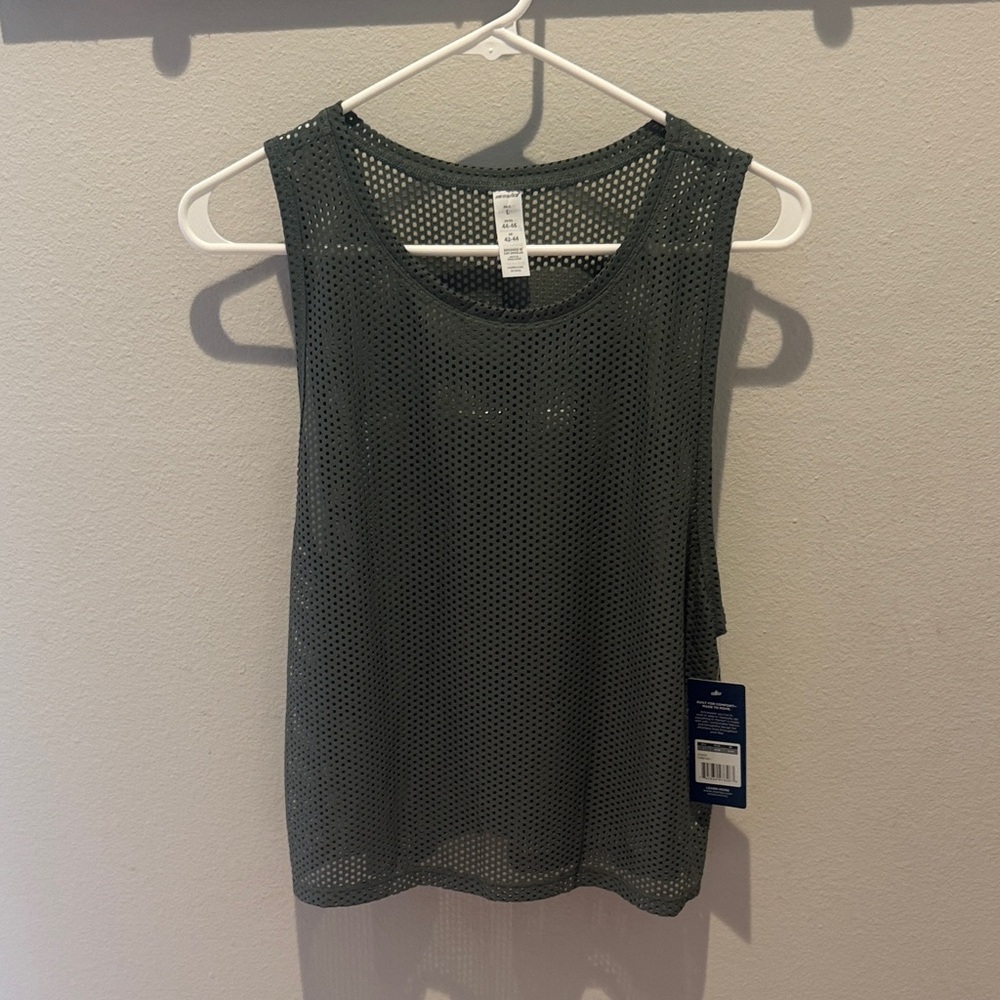 Marika Olive Mesh Muscle Tee